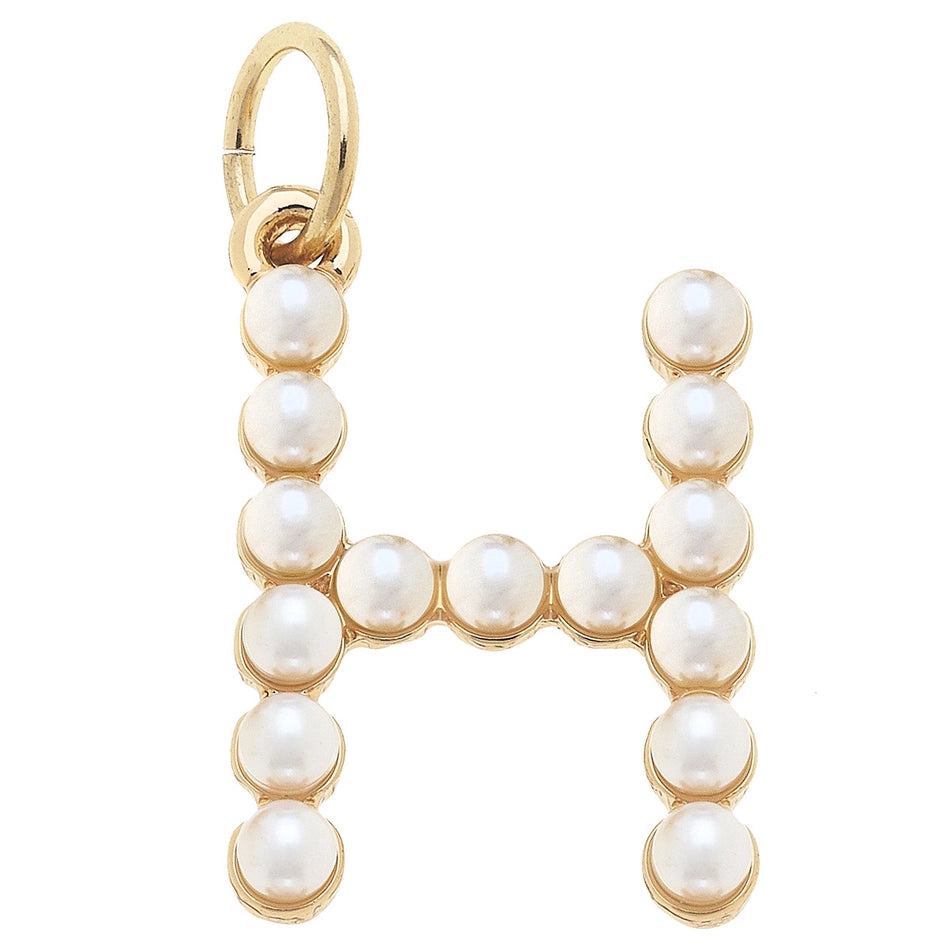 Pearl-Studded Letter Charm