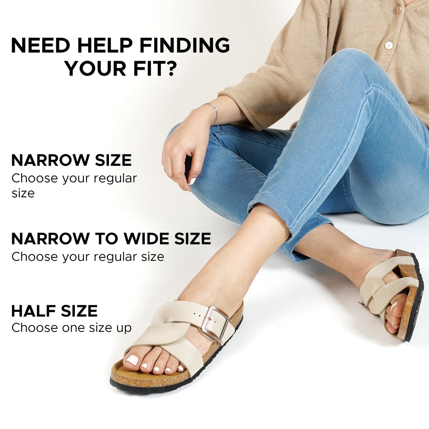 Kai Cork Recovery Slides for Women Cross Strappy Slip-on Casual