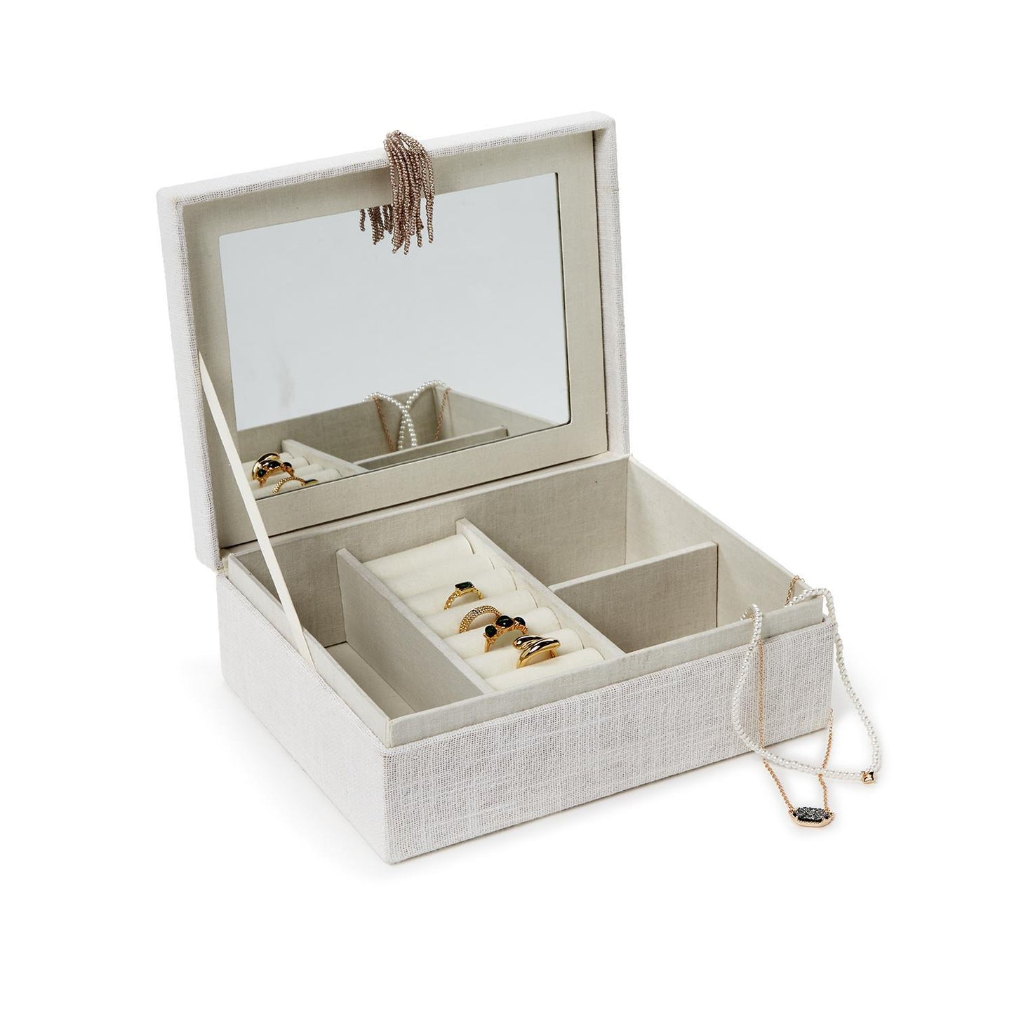 Bowtiful Linen Fabric Jewelry Box