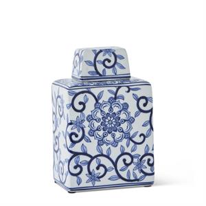 Blue & White Porcelain Containers with Lids