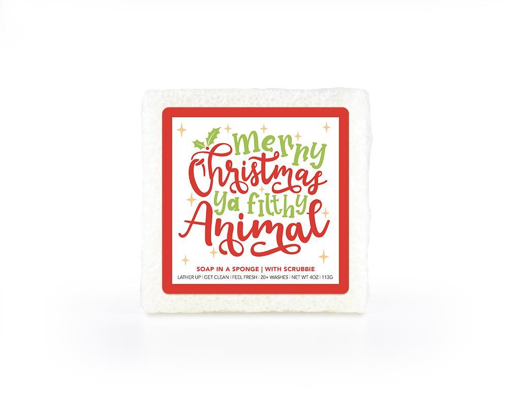 Merry Christmas Ya Filthy Animal Soap in a Sponge