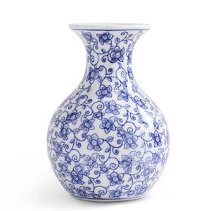 Blue & White Porcelain Chinoiserie Bud Vases