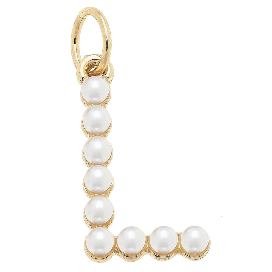 Pearl-Studded Letter Charm