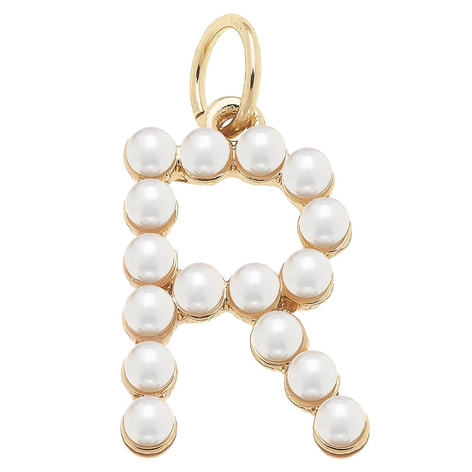 Pearl-Studded Letter Charm