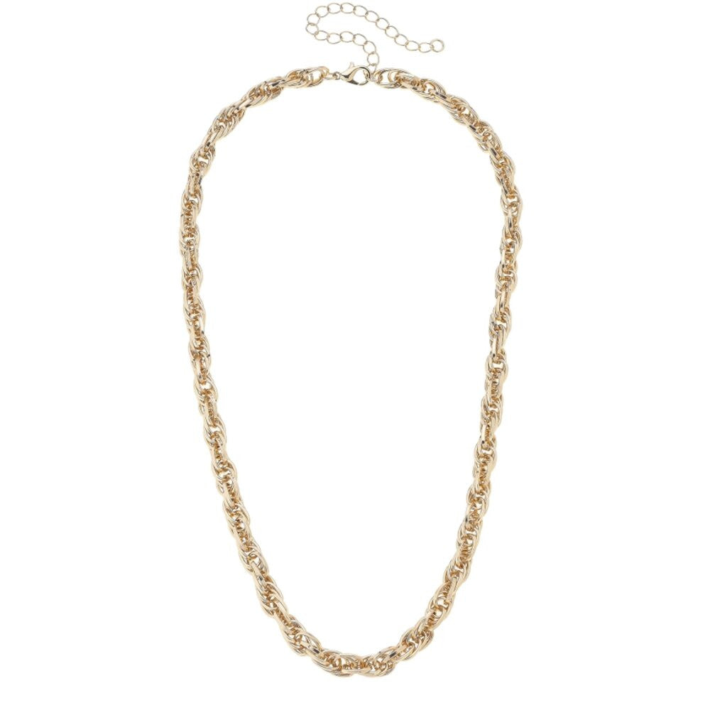 Camille Multi Link Rope Chain Necklace in Shiny Gold
