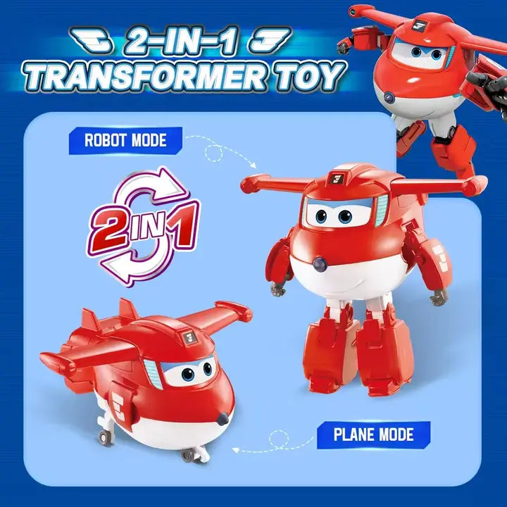 Super Wings 5" Transforming Toys | Jett Airplane