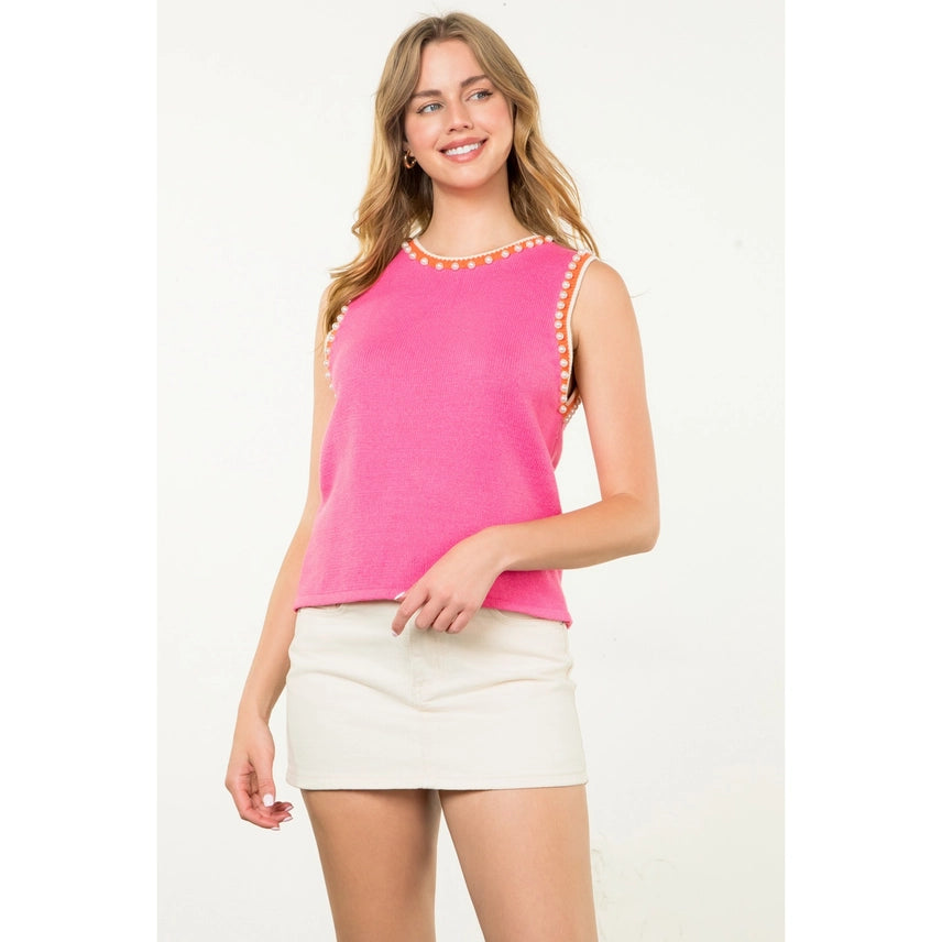 Peachy Glam Sleeveless Sweater
