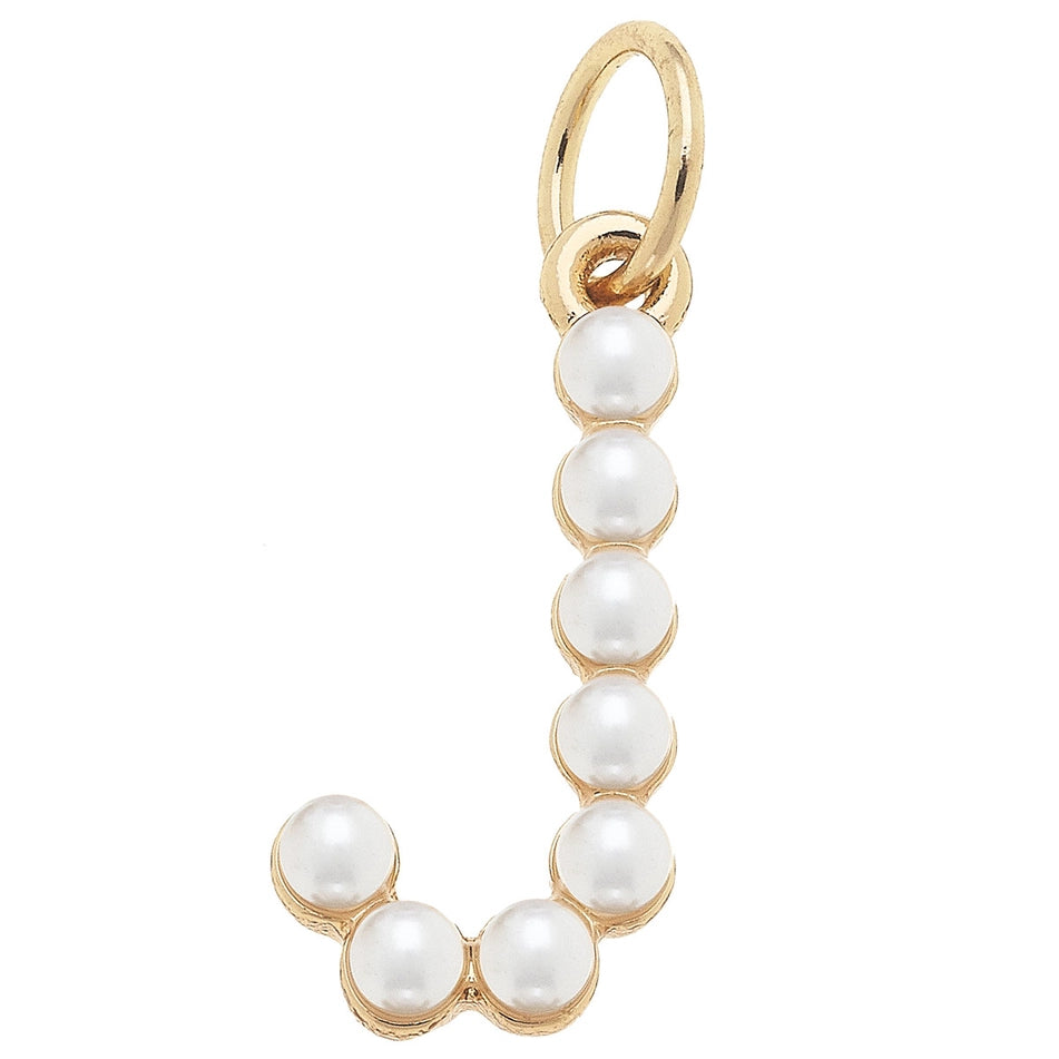 Pearl-Studded Letter Charm