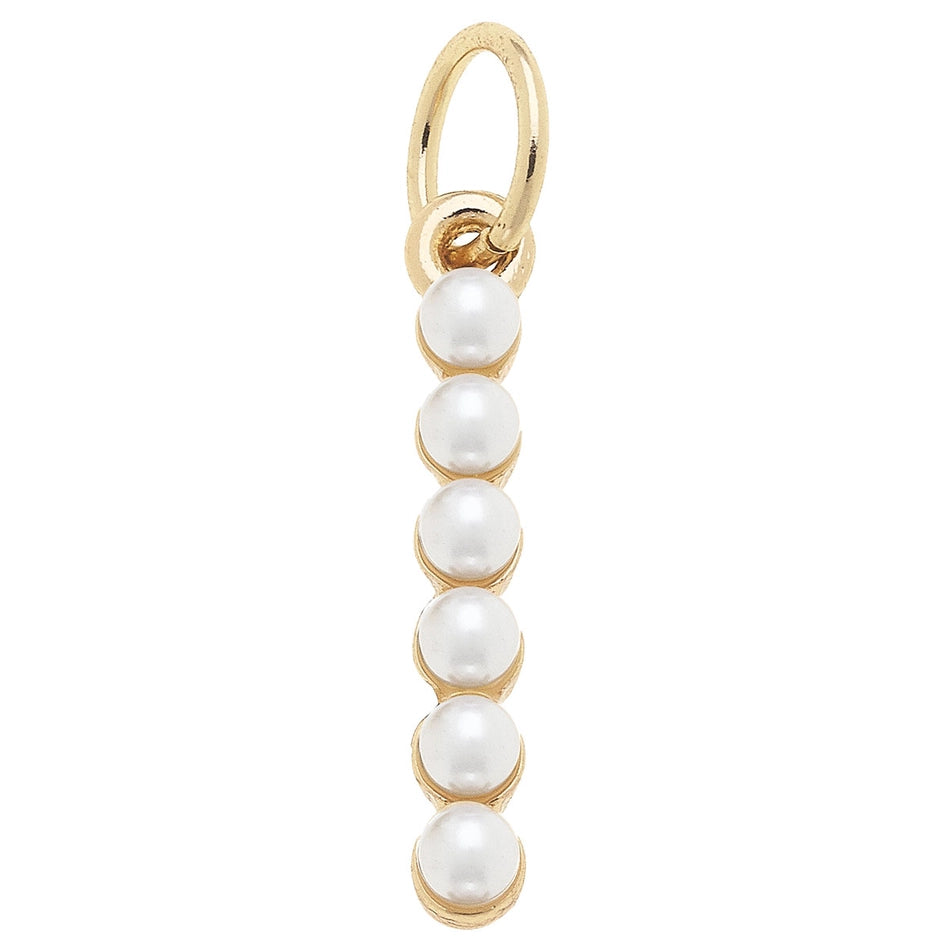 Pearl-Studded Letter Charm