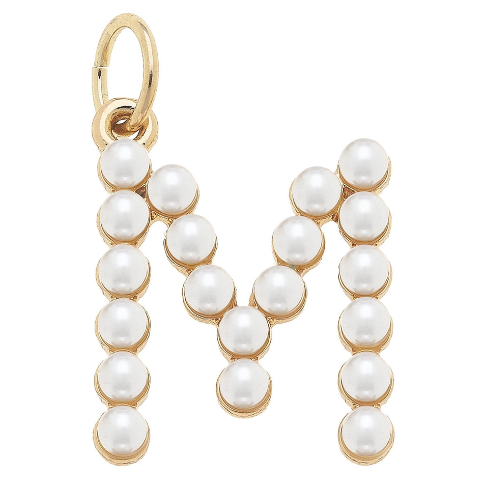 Pearl-Studded Letter Charm