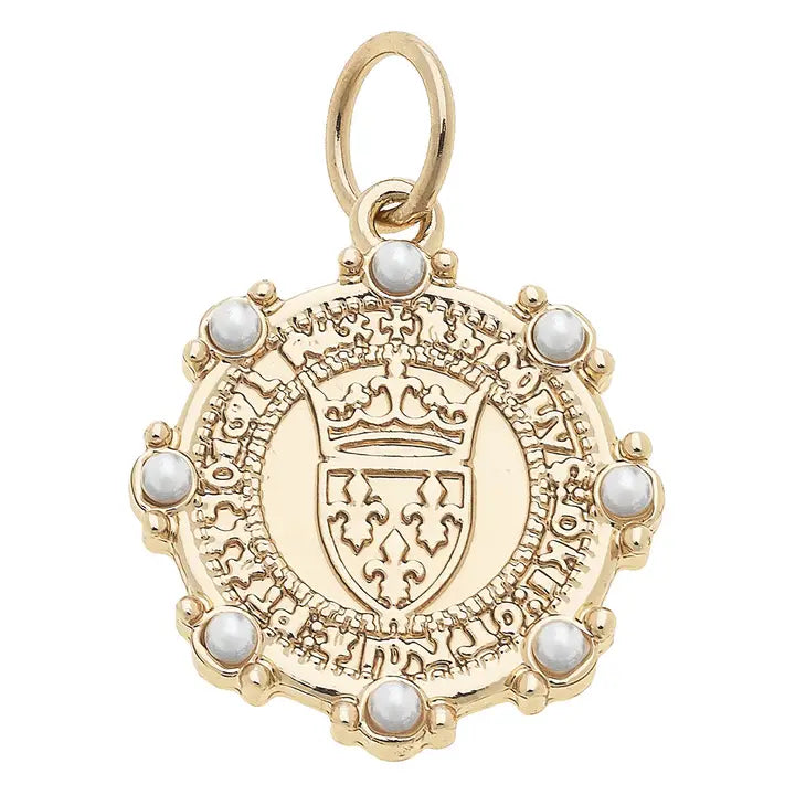 Pearl Studded Coin Charm