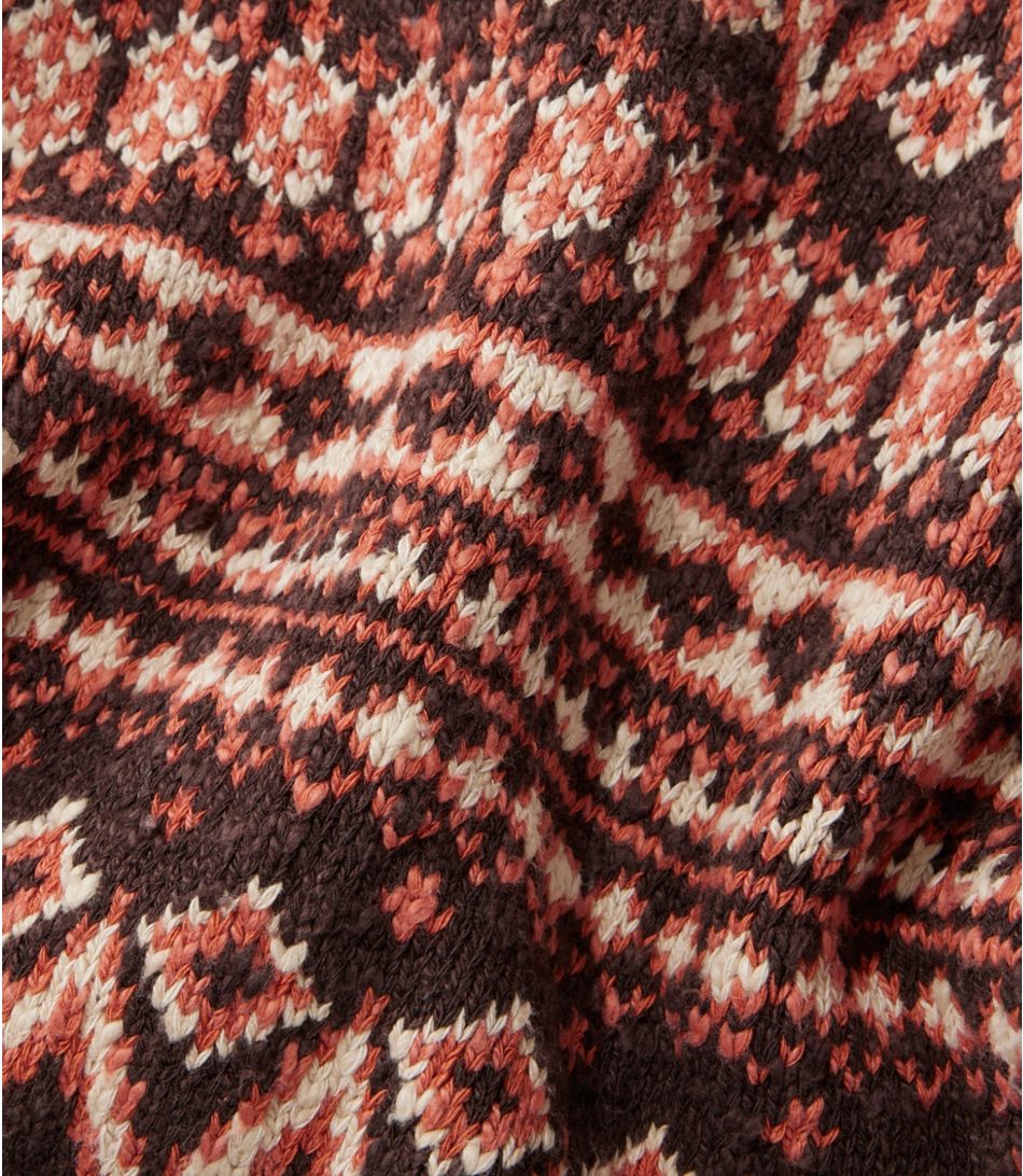 Women's Cotton Ragg Sweater, Open Cardigan Fair Isle | L.L. Bean