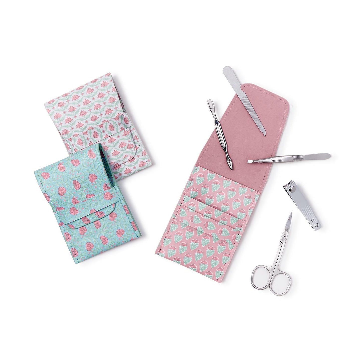 Floral Block Print 5-Piece Manicure Set