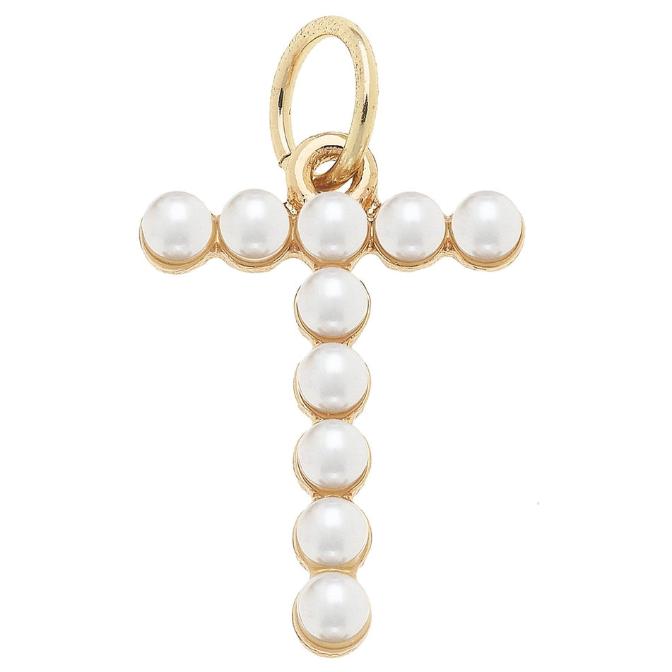 Pearl-Studded Letter Charm
