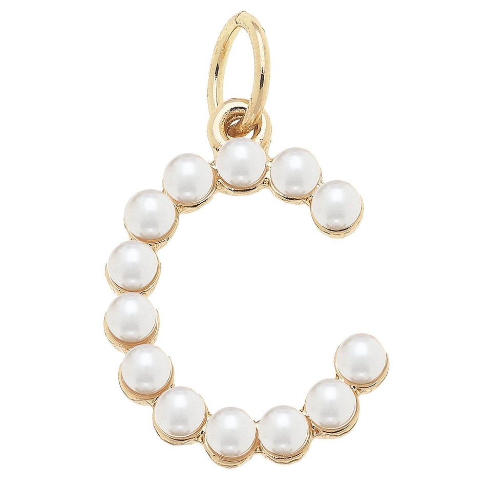 Pearl-Studded Letter Charm