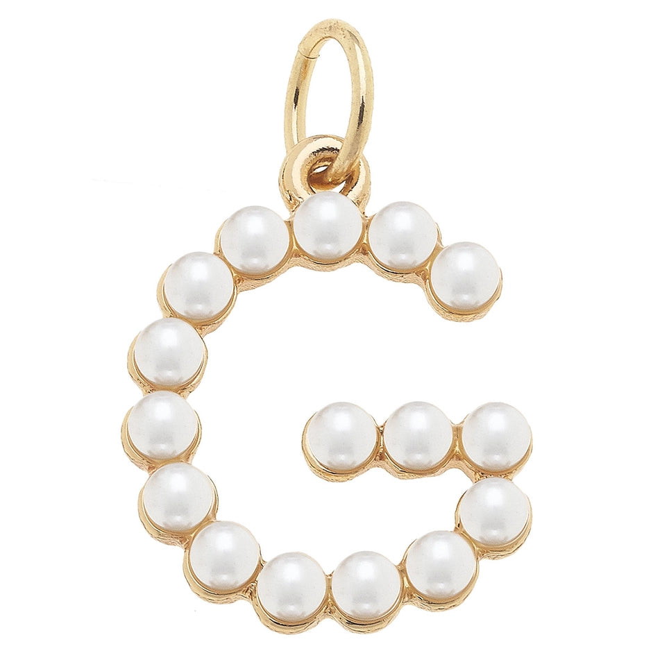 Pearl-Studded Letter Charm