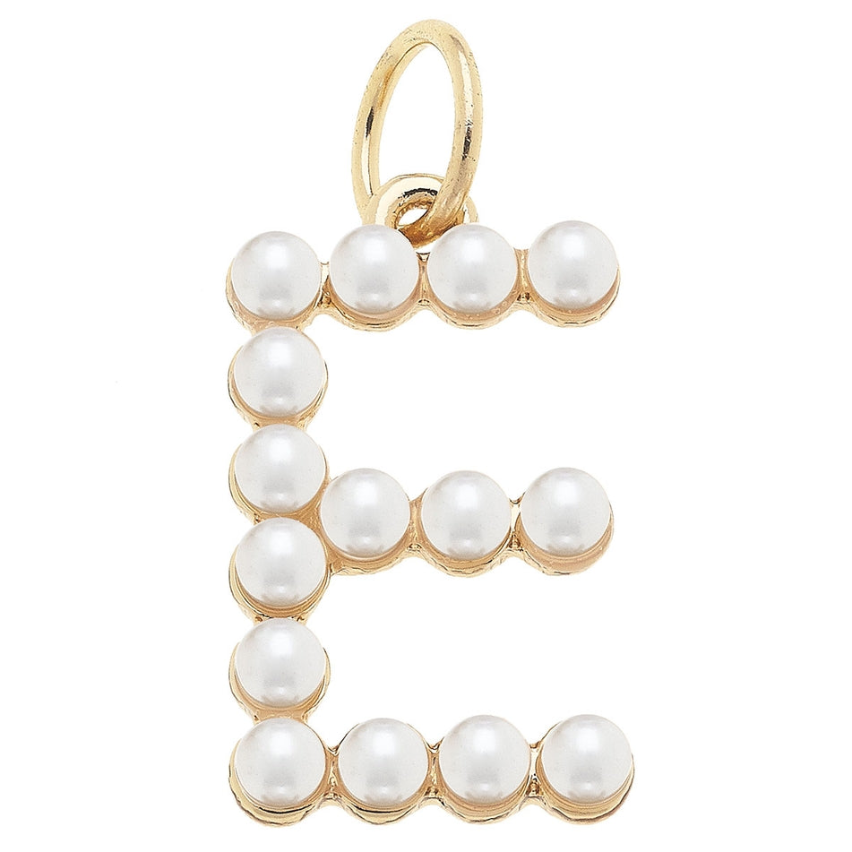 Pearl-Studded Letter Charm