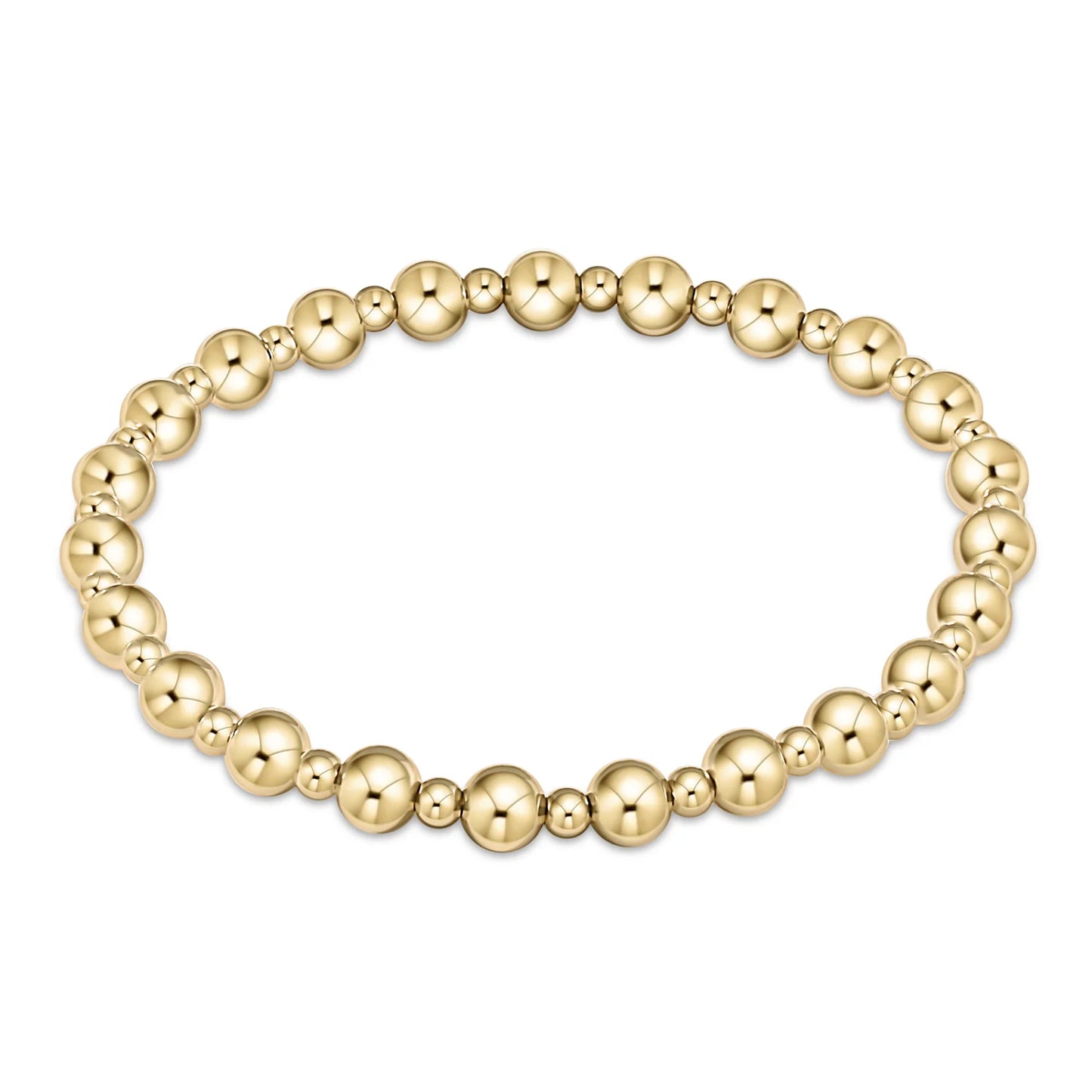 Extends Classic Grateful Pattern 5mm Bead Bracelet - Gold