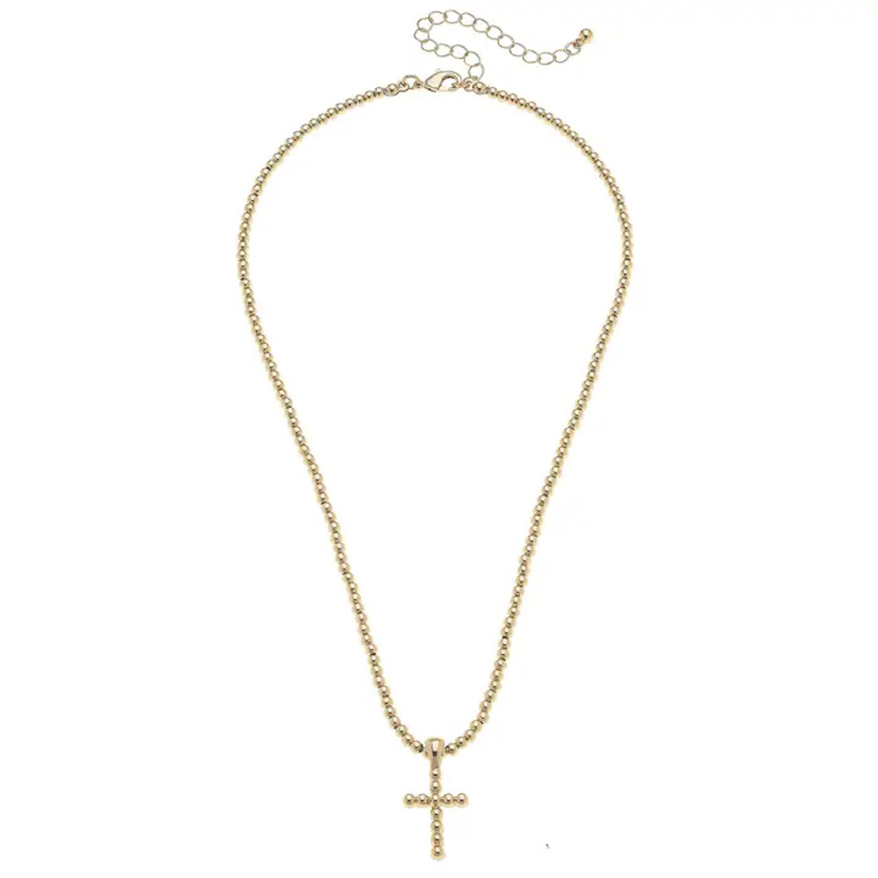 Poppy Beaded Cross Necklace