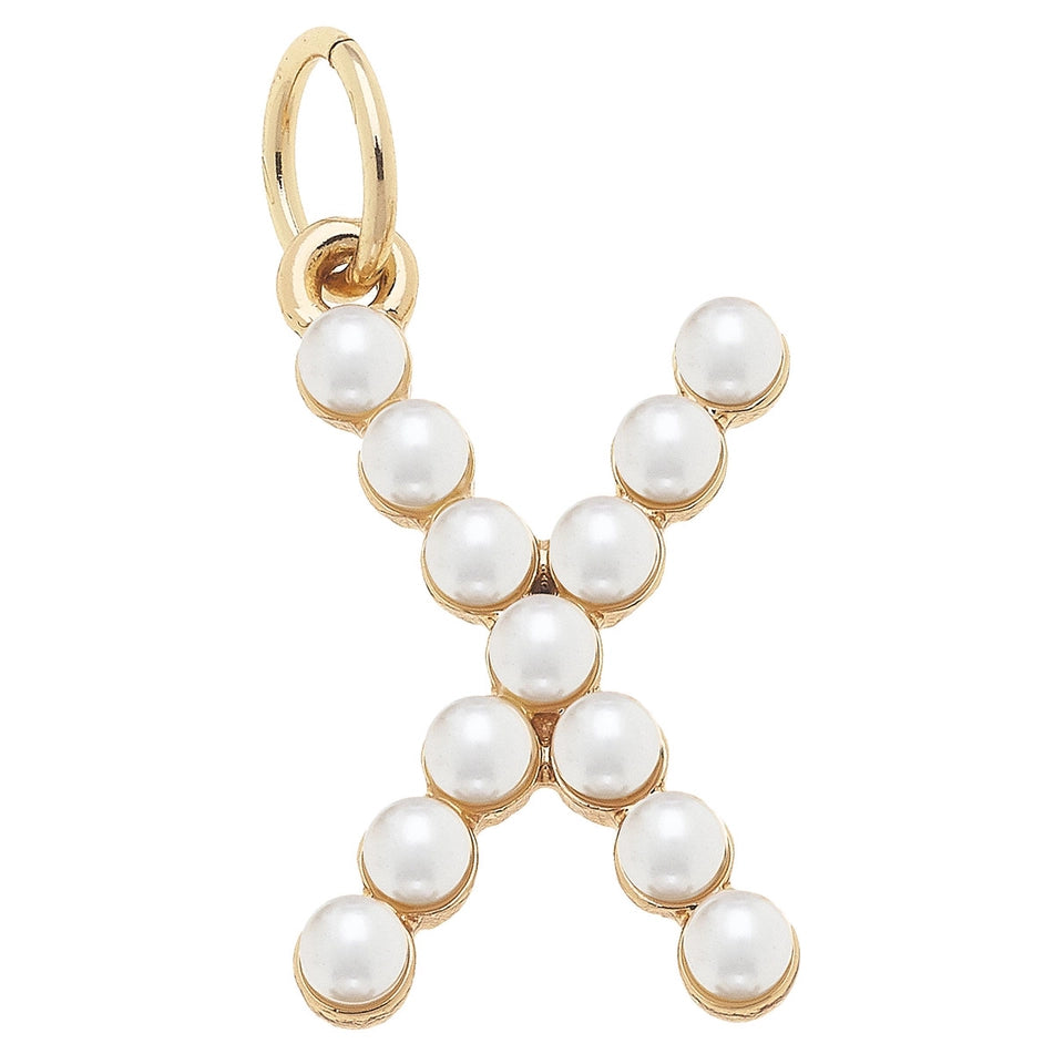 Pearl-Studded Letter Charm