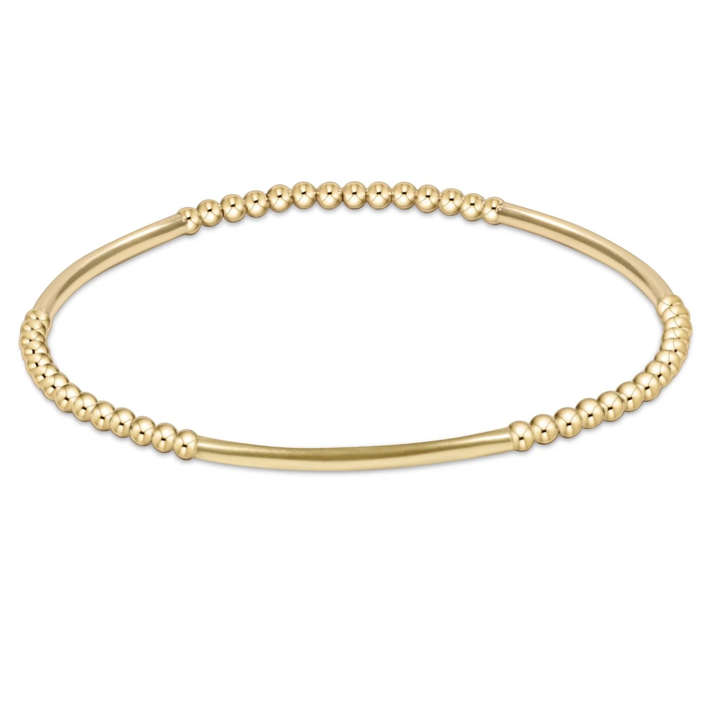 Bliss Bar Gold Pattern 2.5mm Bead Bracelet | enewton