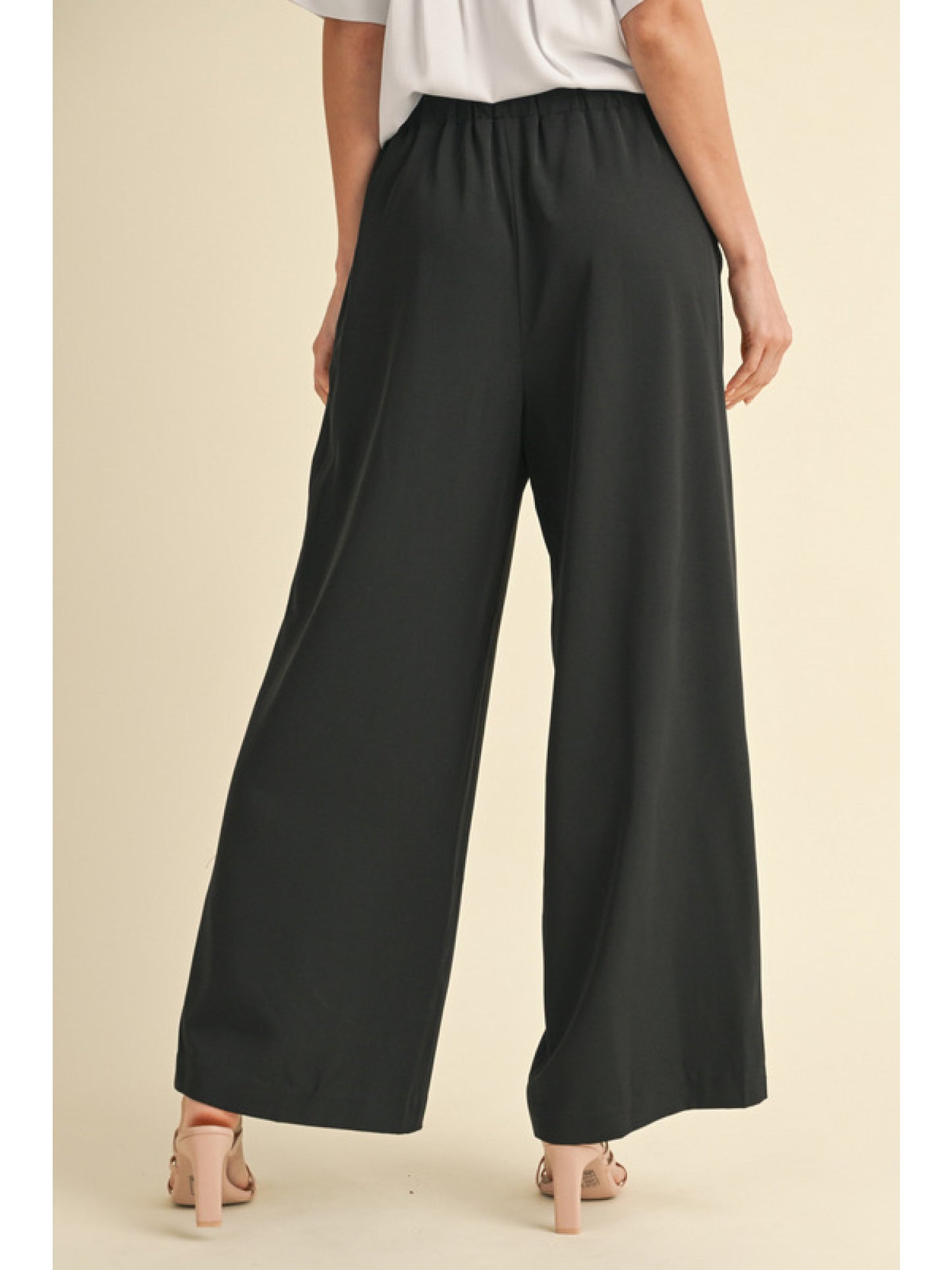 Embroidered Striped Wide Leg Track Pant