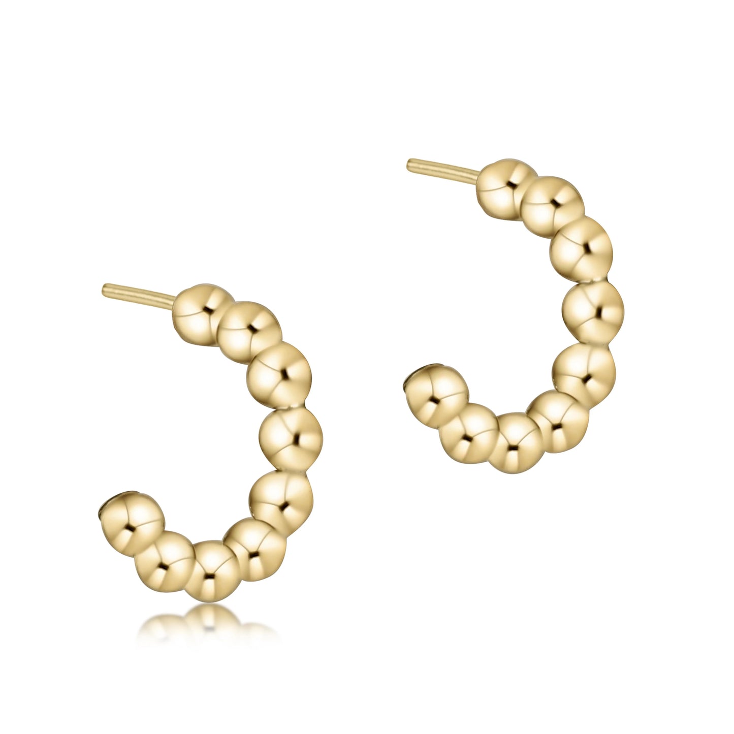Beaded Classic 1” Post Hoop-4mm Gold
