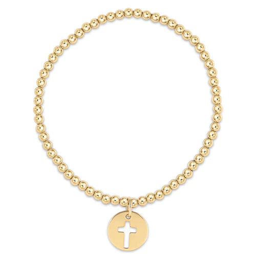 Classic Gold 3mm Bead Bracelet | Blessed Gold Disc