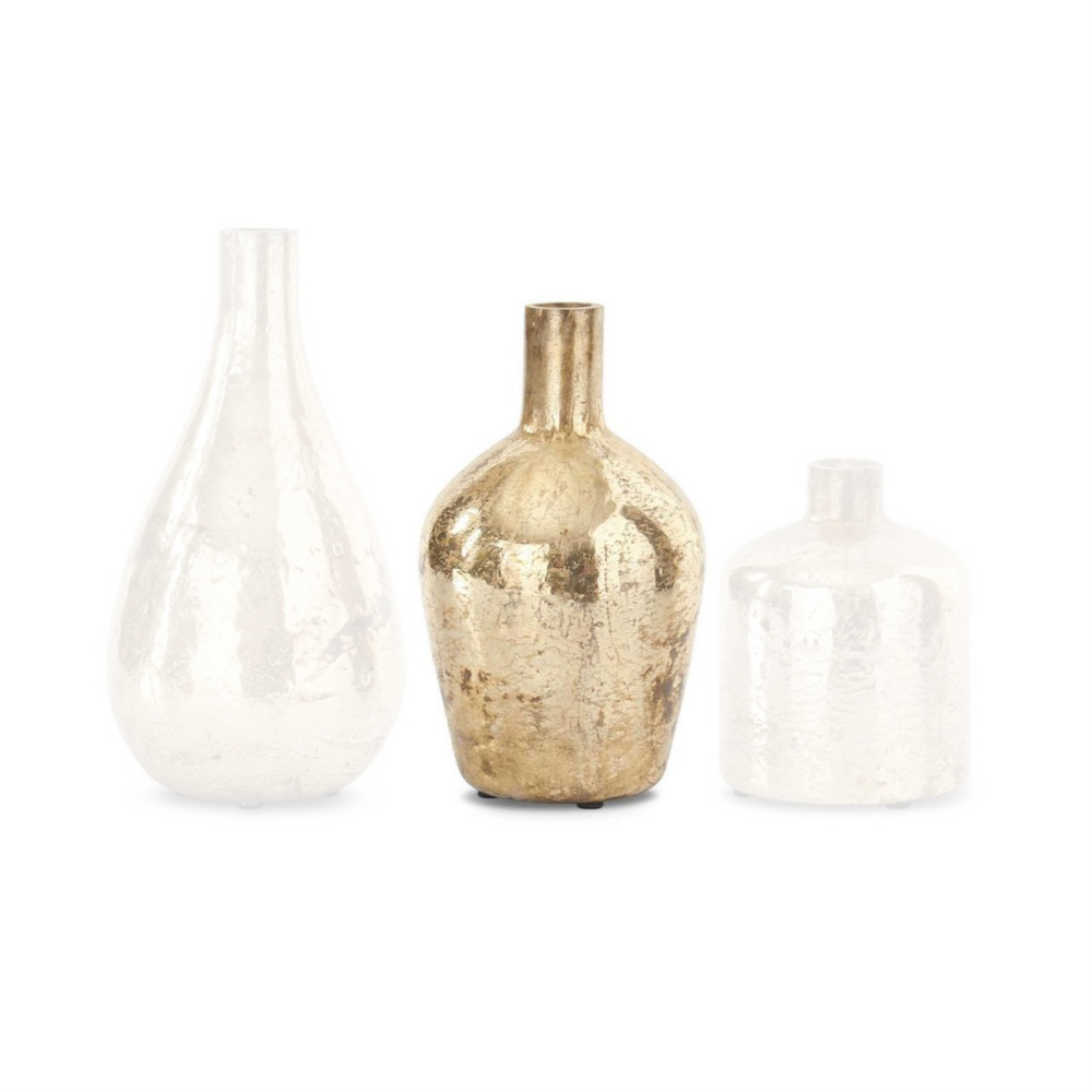Antique Copper Matte Glass Bottle Vases