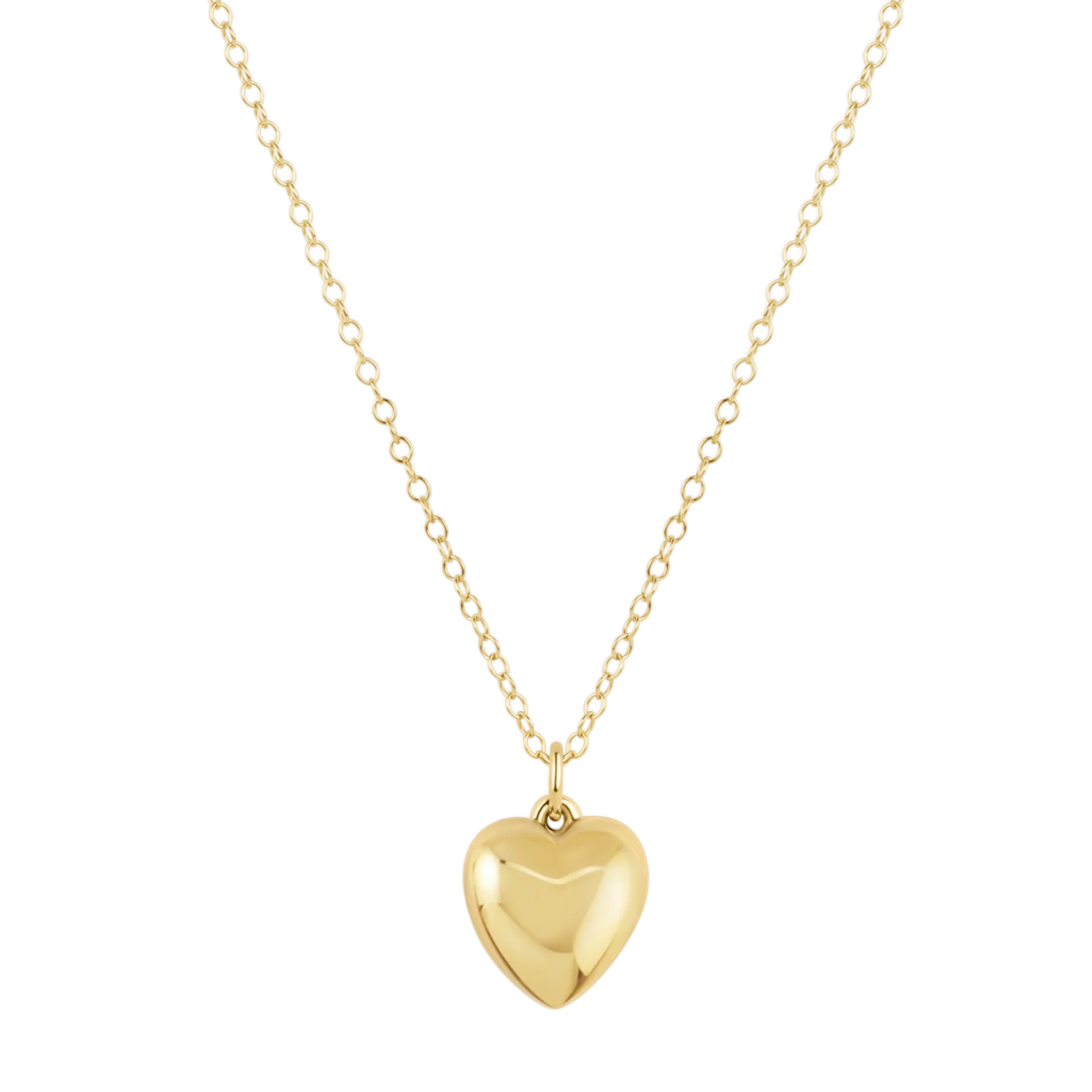 16" Gold Necklace with Love Plush Gold Charm | enewton