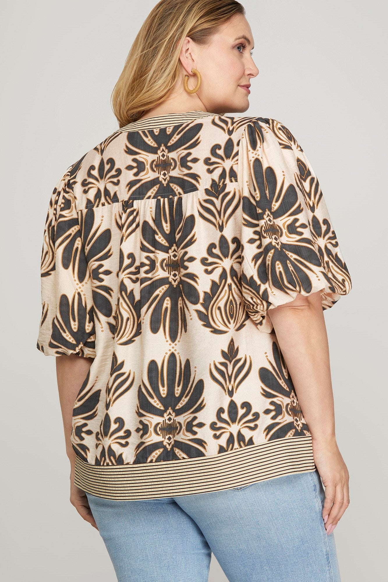 Whimsy Petal Bubble Sleeve Top