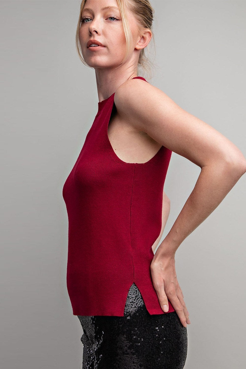 Classy Fitted Knit Tank Top