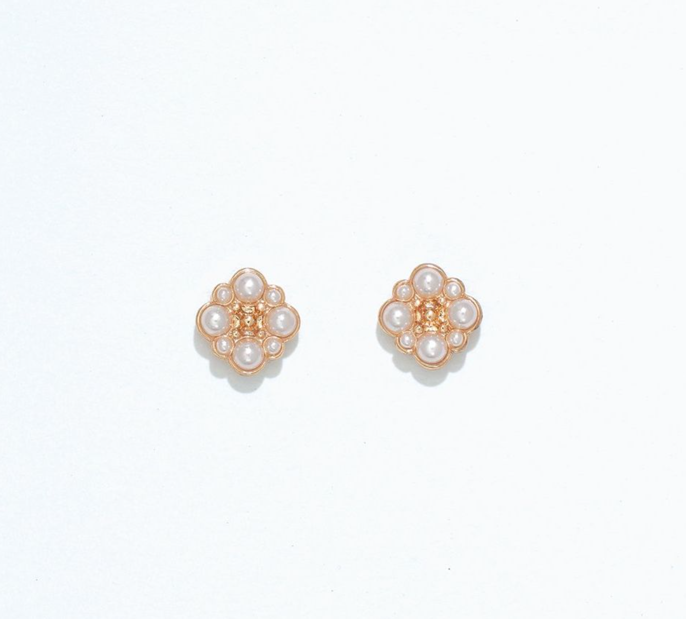 Gold Squares with Pearls | Cuties Hypoallergenic Earrings