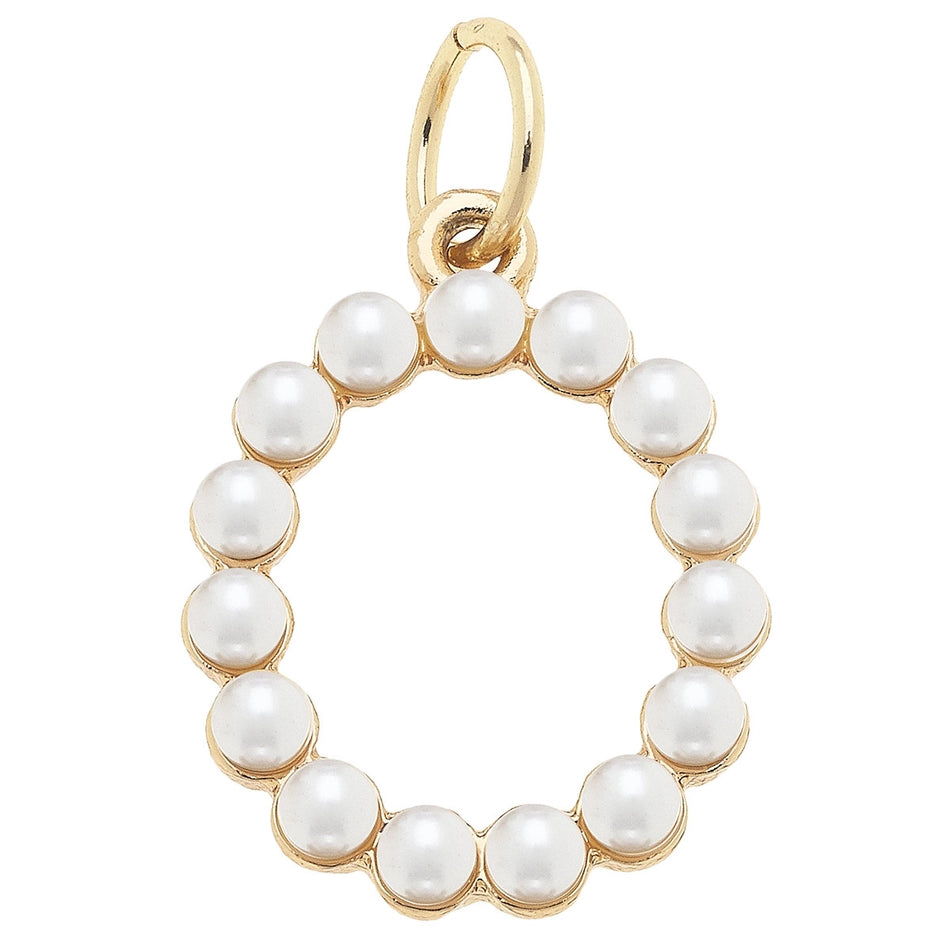 Pearl-Studded Letter Charm