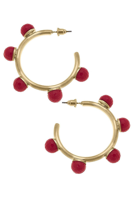 Allison Resin Beaded Hoop Earrings | Canvas