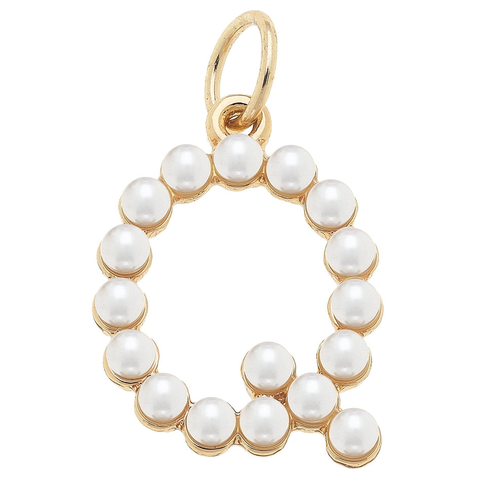 Pearl-Studded Letter Charm