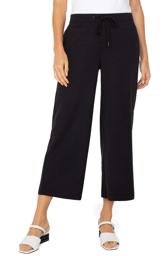 Pull-on Knit Wide Leg Crop Trouser | Liverpool