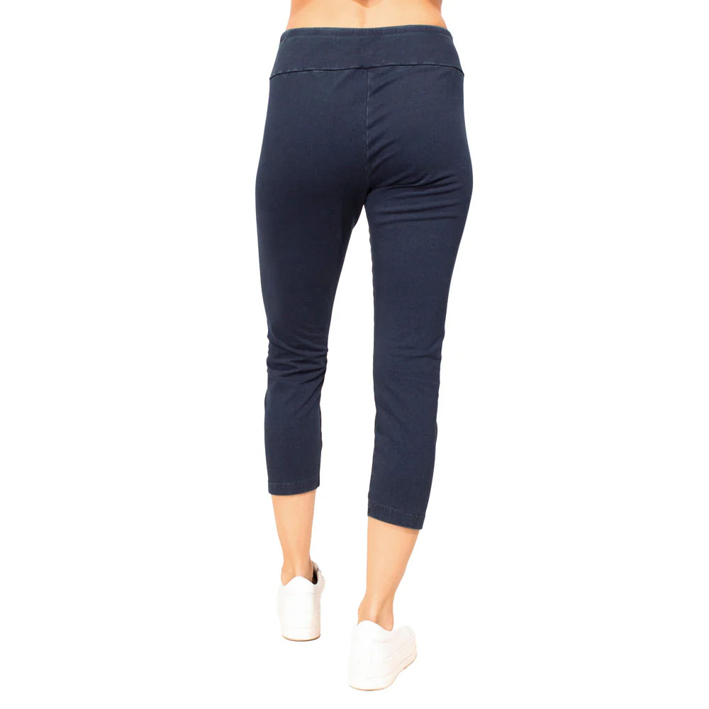 Stonewash Cotton Crop Pants