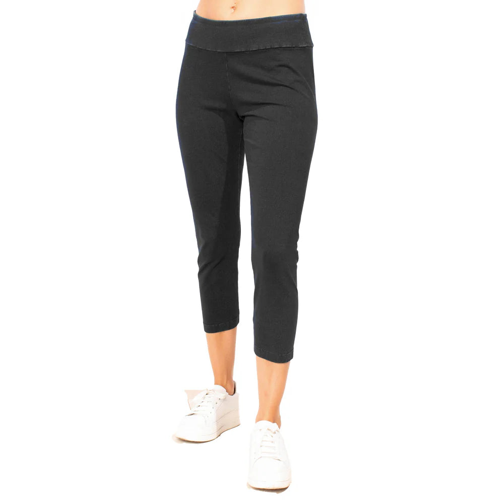 Stonewash Cotton Crop Pants