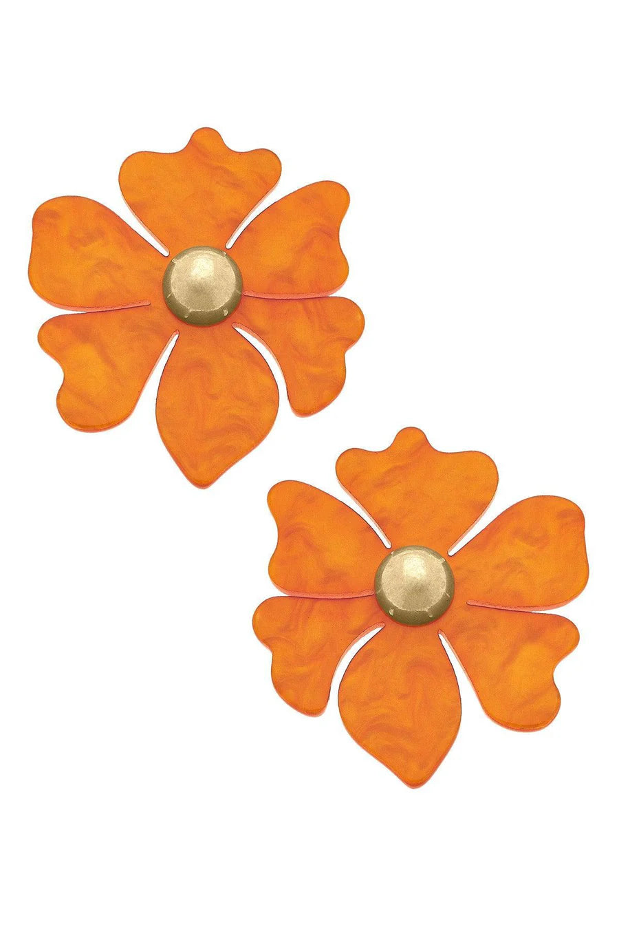 Sophie Marbled Resin Flower Stud Earrings | Canvas