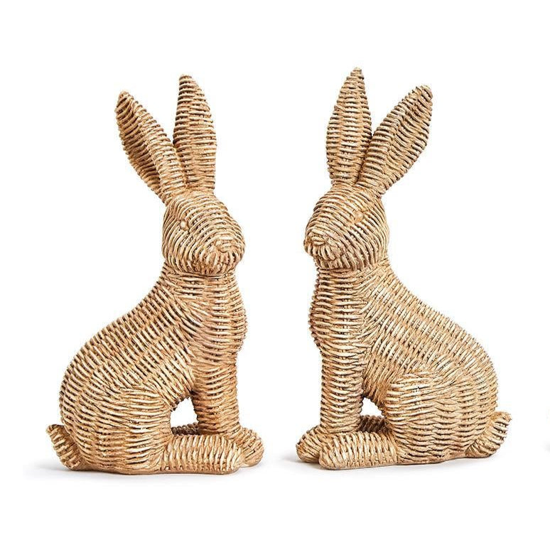 Rattan Weave Pattern Easter Bunnies | Set of 2