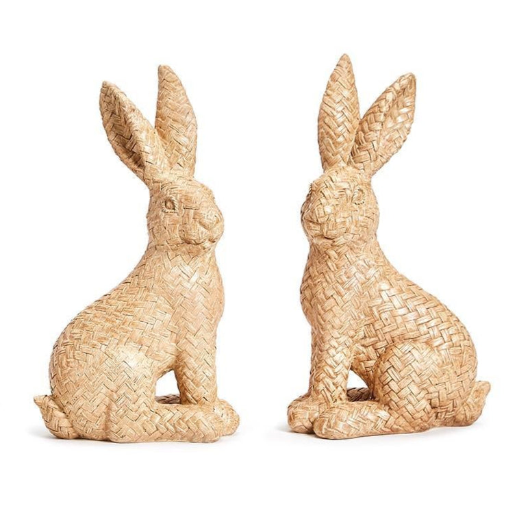 Rattan Weave Pattern Easter Bunnies | Set of 2