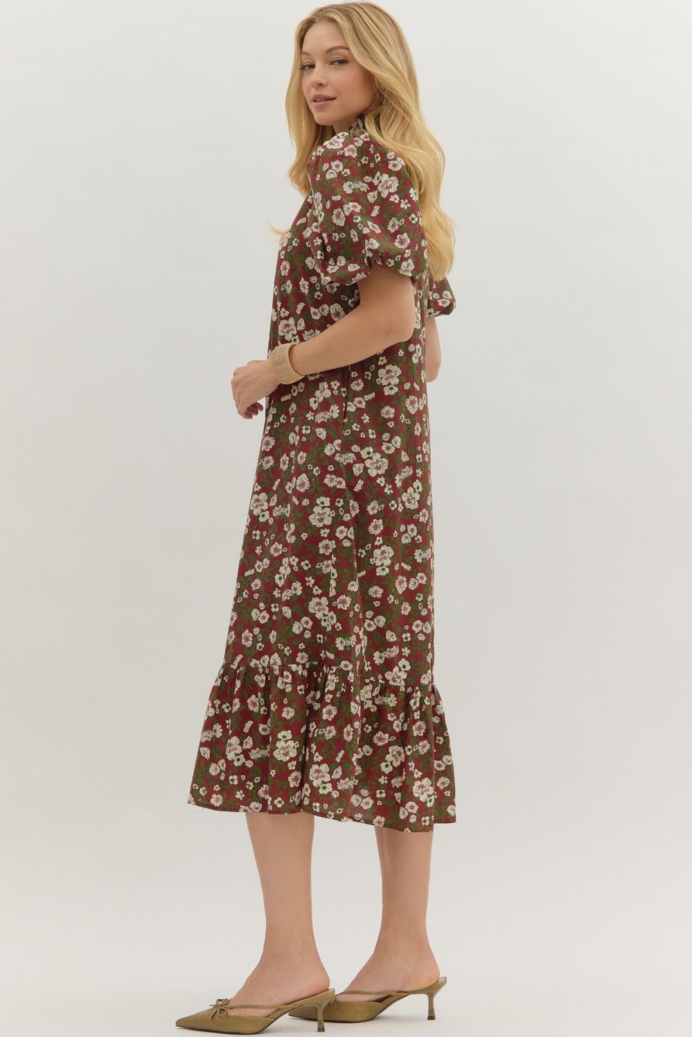 Ruffled Meadow Midi Dress