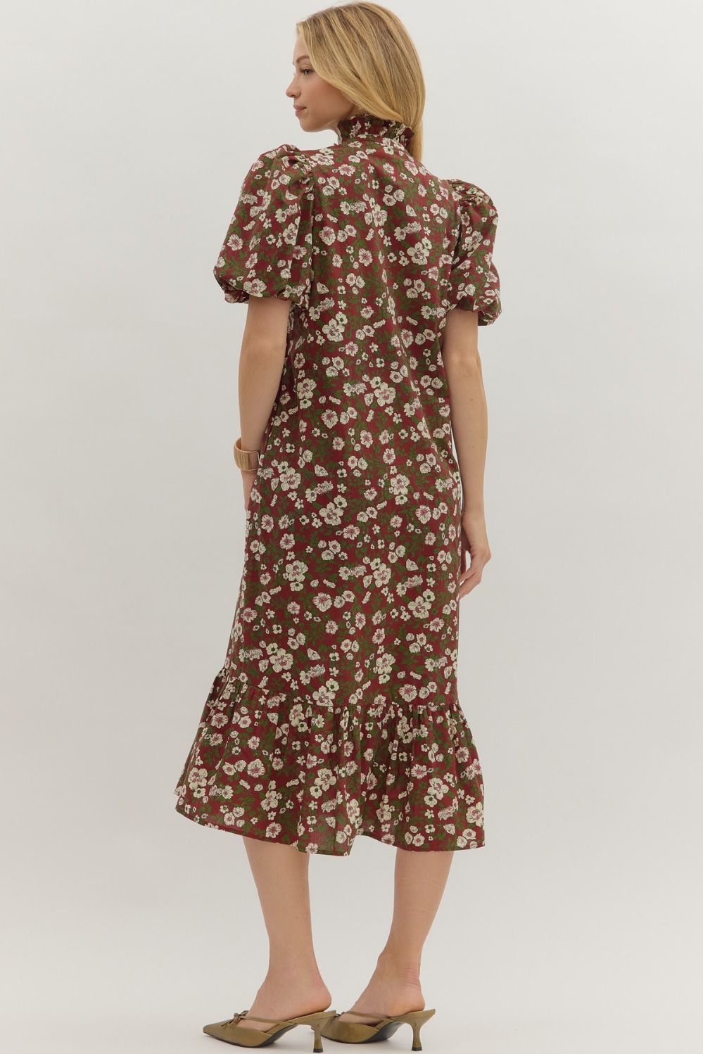 Ruffled Meadow Midi Dress