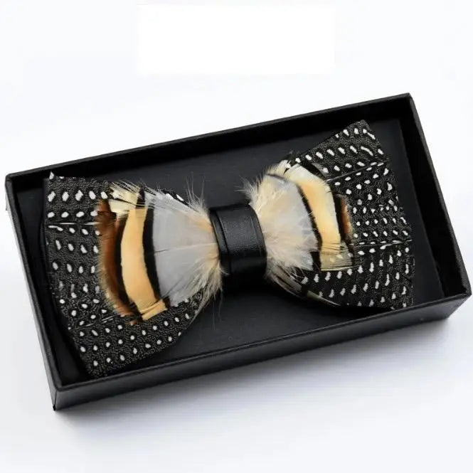 Handmade Wild Feather Bow Tie