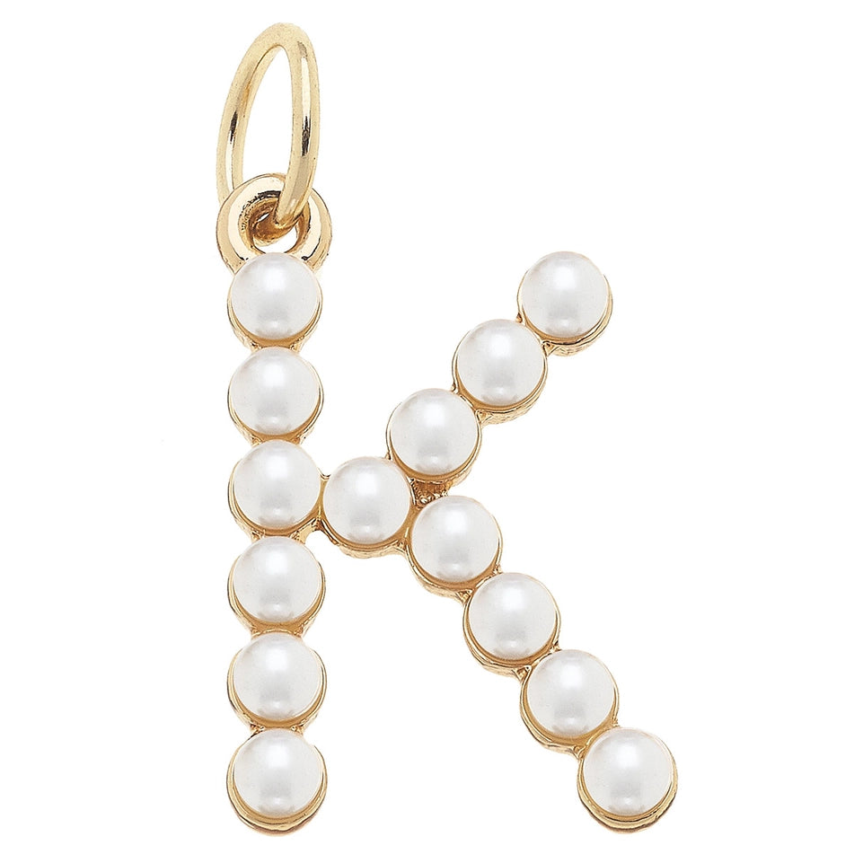 Pearl-Studded Letter Charm