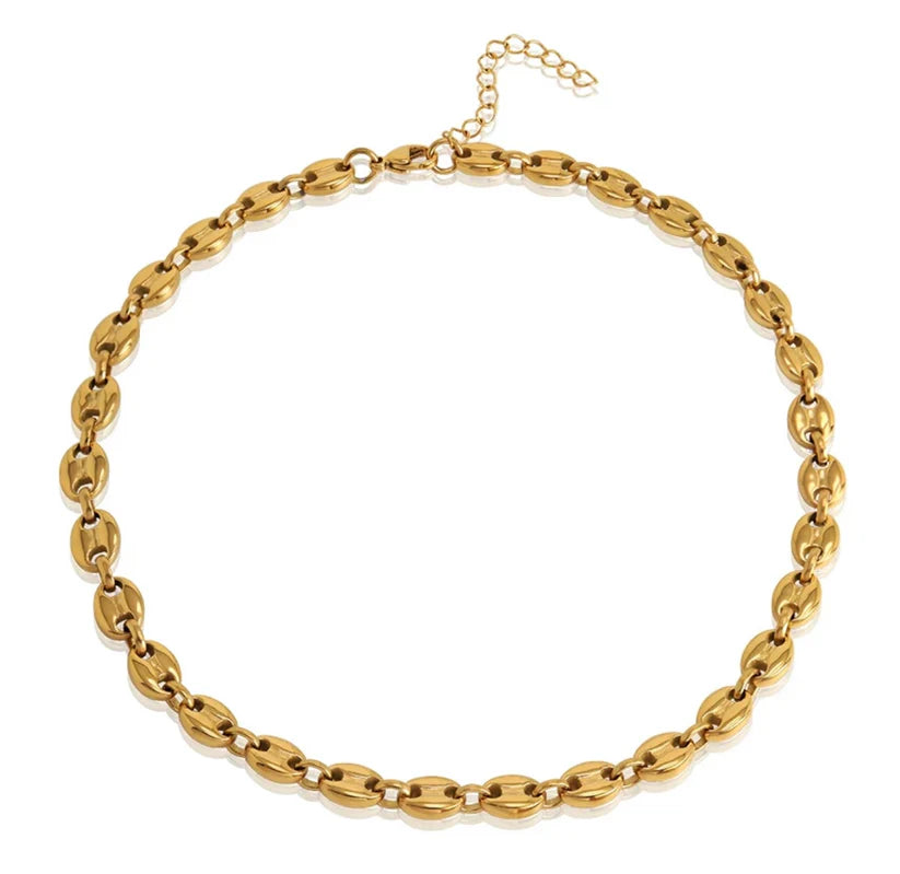 Coffee Bean Necklace | Gold