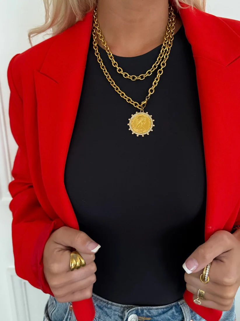 Love Each Other More Coin Necklace | Gold