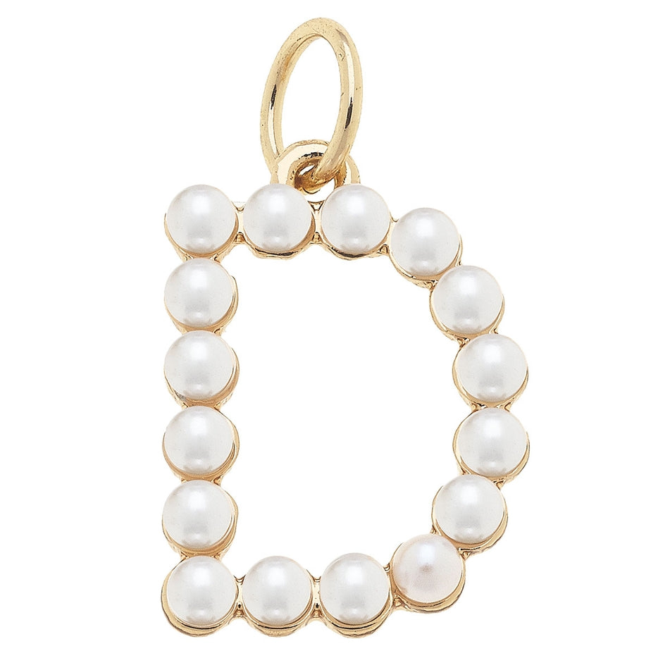 Pearl-Studded Letter Charm