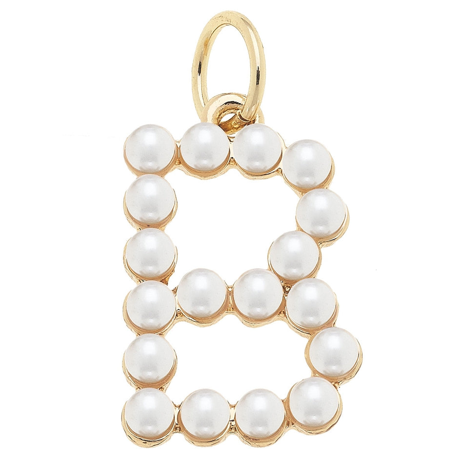 Pearl-Studded Letter Charm